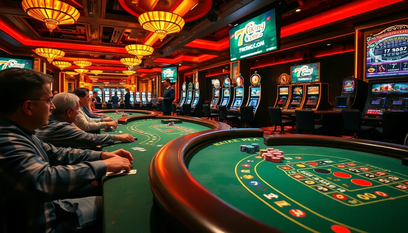 Intense players strategizing at casino tables, embodying excitement at https://79kingc2.com/ with colorful chips and cards.